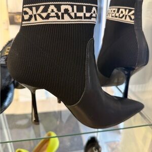 Karl Lagerfeld Black Heeled Boots